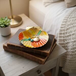 Vintage Citrus Fruit Botanical Trinket Dish